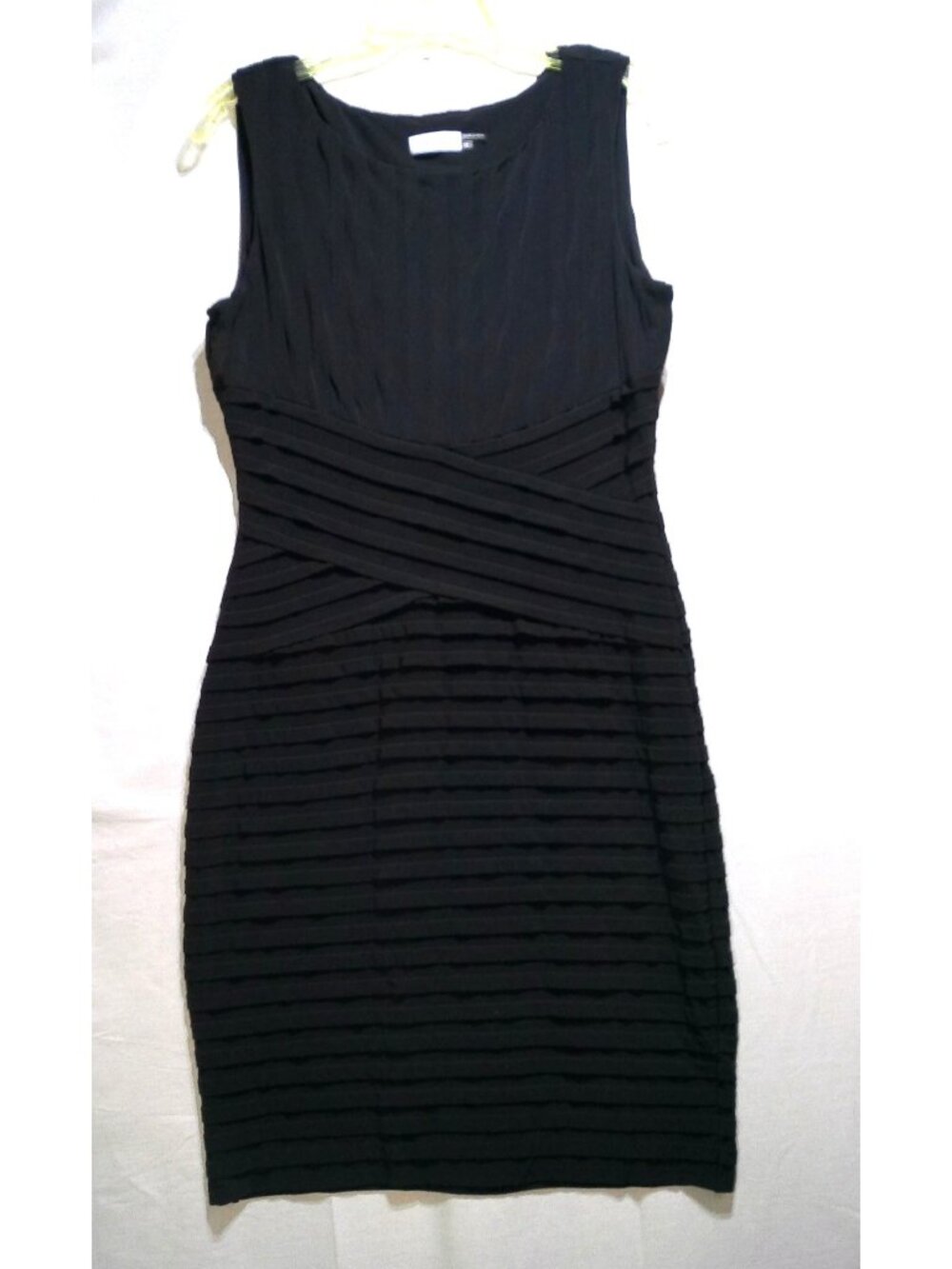 Calvin Klein Black Dress Pleated 12 Formal Cocktail Party Holiday